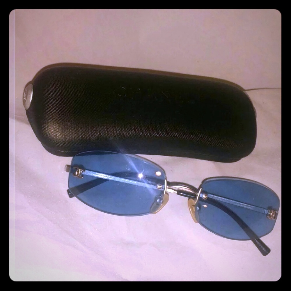 Vintage Chanel Sunnies w/ Blue Lenses